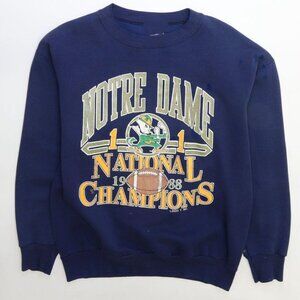 Notre Dame Fighting Irish Football Champs NCAA shirt sweatshirt navy 1988